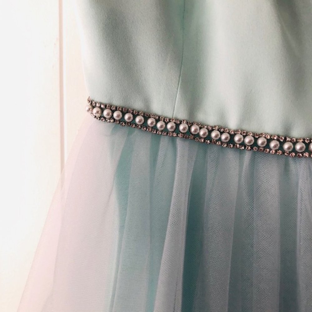 Betsey Johnson Strapless Glitter Tulle Gown - Picture 9 of 13